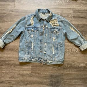Topshop Distressed Jean Jacket